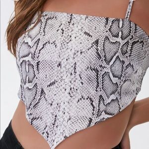 snakeskin silk crop tank